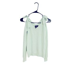 LEO & SAGE Double V Neck Sweater 100% cashmere Cold Shoulder Sz XS REVOLVE